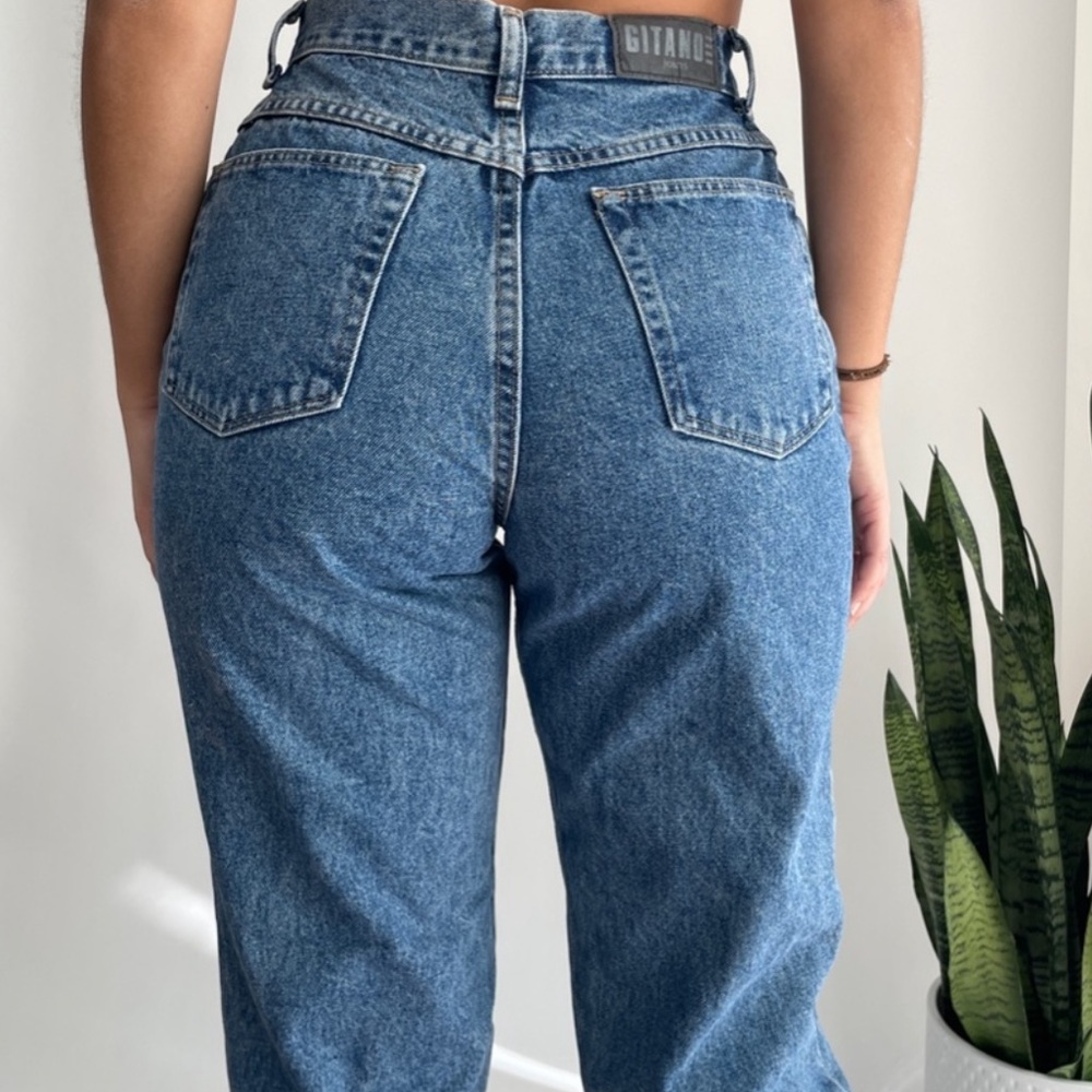 Vintage GITANO Tapered Mom Jeans High Waist Sz 14 Short 30” Waist Stonewash 90’s